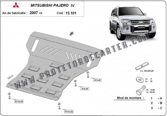 Protetor de Carter de aço Mitsubishi Pajero 4 (V80, V90)