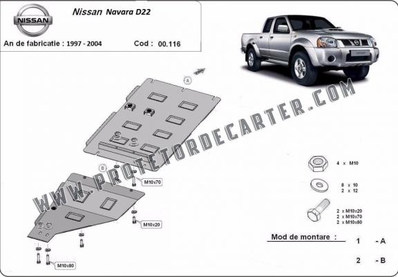  Protetor de caixa de velocidades de aço  Nissan Navara D22