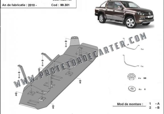 Protetor de aço para o tanque de combustível Volkswagen Amarok - Only for versions without factory protections