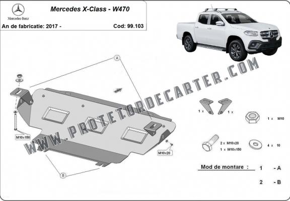 Protetor de aço para radiador Mercedes X-Class