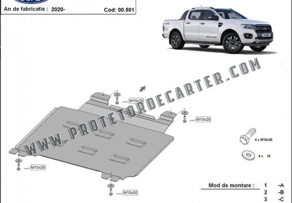 Protetor de caixa de velocidades de aço  Ford Ranger