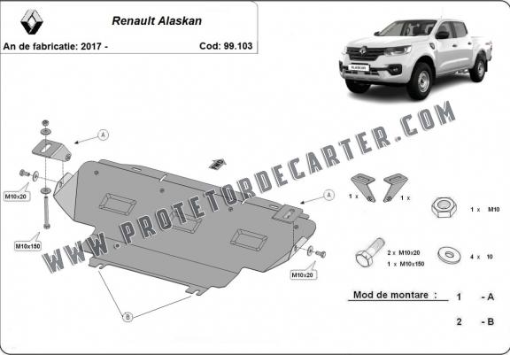 Protetor de aço para radiador Renault Alaskan