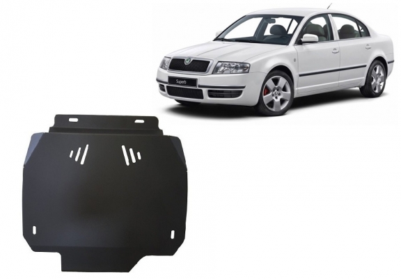  Protetor de caixa de velocidades automática de aço Skoda Superb