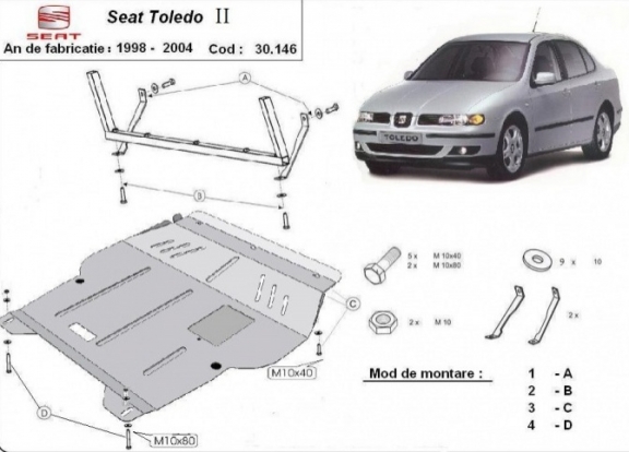 Protetor de Carter de aço Seat Toledo 2