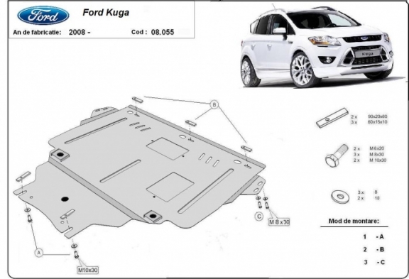 Protetor de Carter de aço Ford Kuga