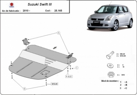 Protetor de Carter de aço Suzuki Swift 3