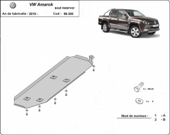 Protetor de aço para o tanque de combustível Volkswagen Amarok
