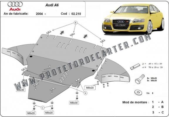 Protetor de Carter de aço Audi A6 com abas laterais