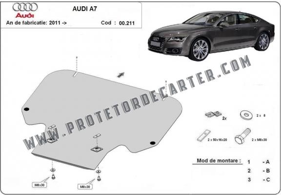  Protetor de caixa de velocidades de aço  Audi A7