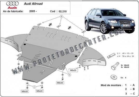 Protetor de Carter de aço Audi A6 Allroad 2 - avec latéraux