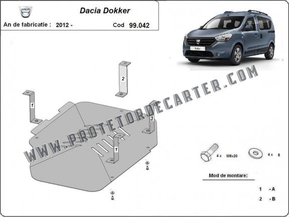 Protetor de aço para o tanque de combustível Dacia Dokker