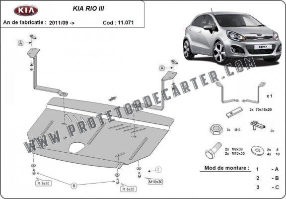 Protetor de Carter de aço Kia Rio 3