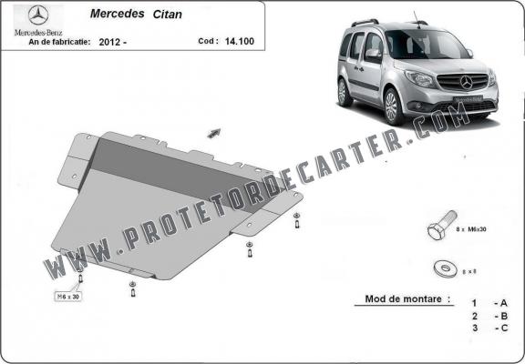 Protetor de Carter de aço Mercedes Citan W415