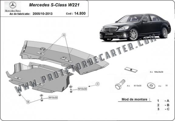 Protetor de Carter de aço Mercedes S-Classe W221 - 4x2