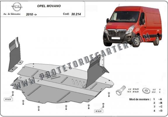 Protetor de Carter de aço Opel Movano B 