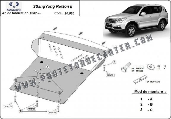 Protetor de Carter de aço SsangYong Rexton 2