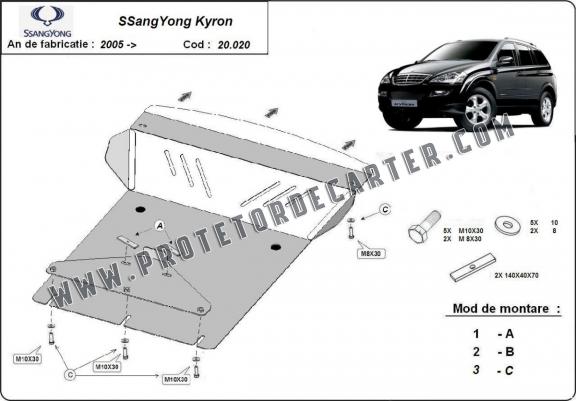 Protetor de Carter de aço SsangYong Kyron