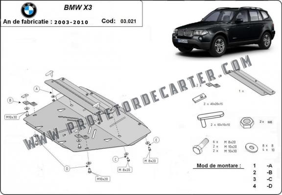 Protetor de aço para radiador BMW X3