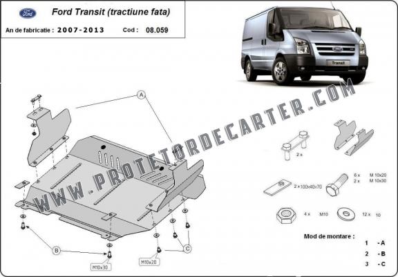 Protetor de Carter de aço Ford Transit - FWD