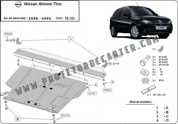 Protetor de Carter de aço Nissan Almera Tino