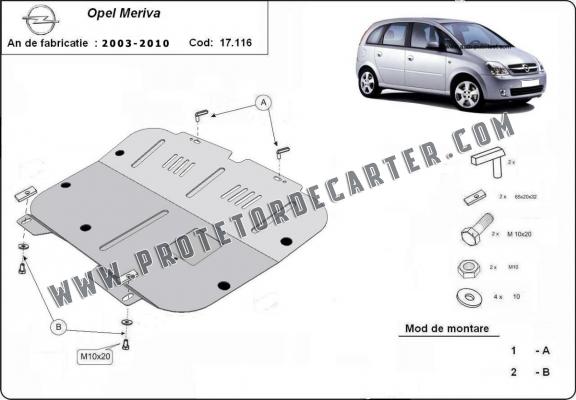 Protetor de Carter de aço Opel Meriva A 