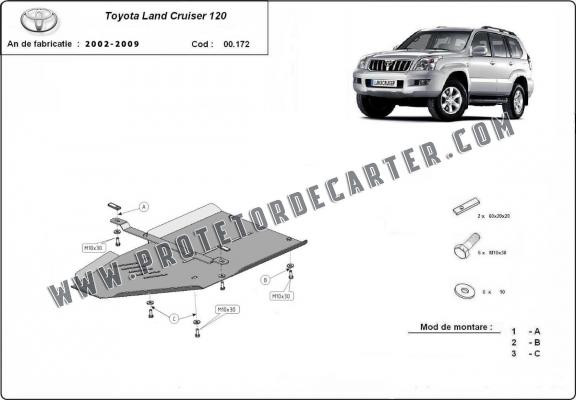  Protetor de caixa de velocidades de aço  Toyota Land Cruiser J120