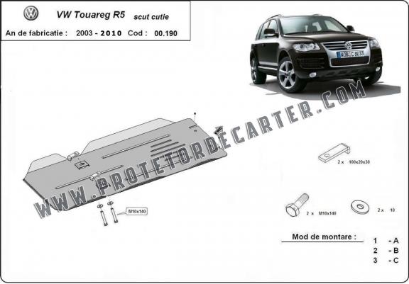  Protetor de caixa de velocidades manual de aço  for VW Touareg 7L