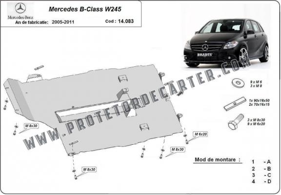 Protetor de Carter de aço Mercedes B-Class W245