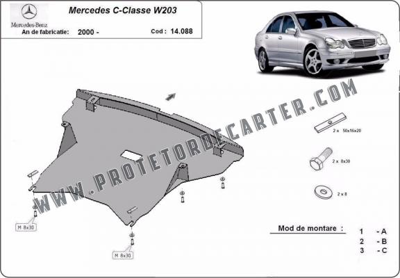 Protetor de Carter de aço Mercedes C-classe W203