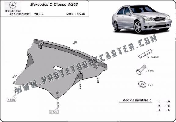 Protetor de Carter de aço Mercedes C-Class W203