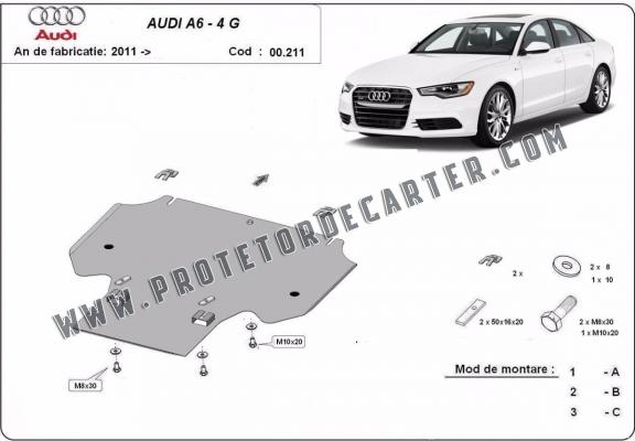  Protetor de caixa de velocidades de aço  Audi A6