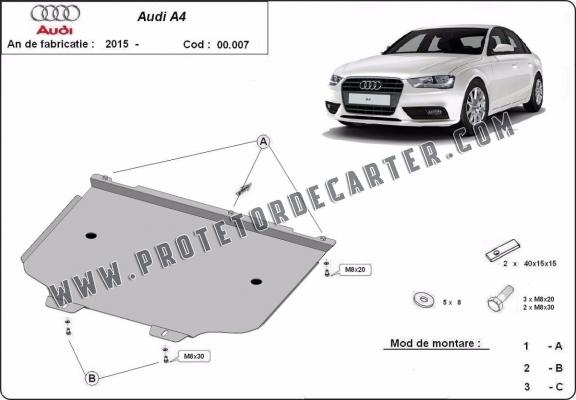  Protetor de caixa de velocidades de aço  Audi A4 B9