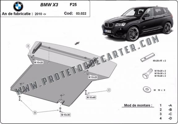 Protetor de Carter de aço BMW X3 - F25