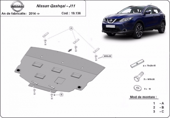 Protetor de Carter de aço Nissan Qashqai J11