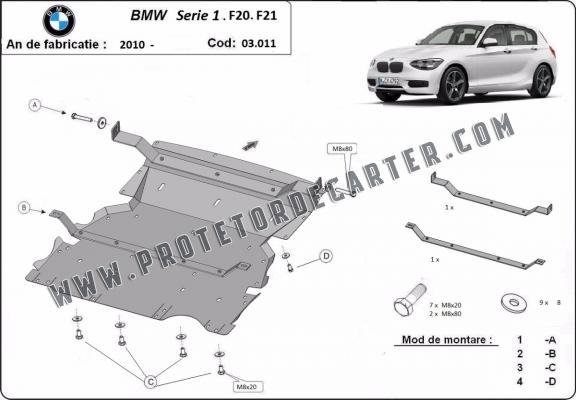 Protetor de Carter de aço BMW Seria 1 F20/F21