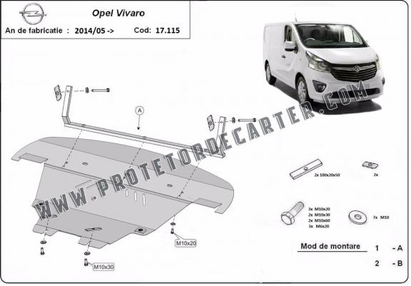 Protetor de Carter de aço Opel Vivaro