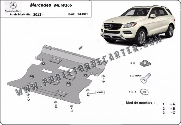 Protetor de Carter de aço Mercedes ML W166