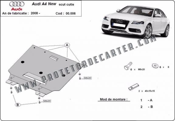  Protetor de caixa de velocidades de aço  Audi A4 4 B8