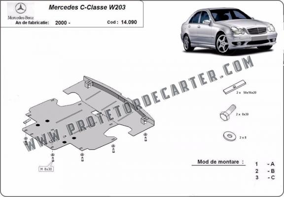Protetor de Carter de aço Mercedes C-Classe W203