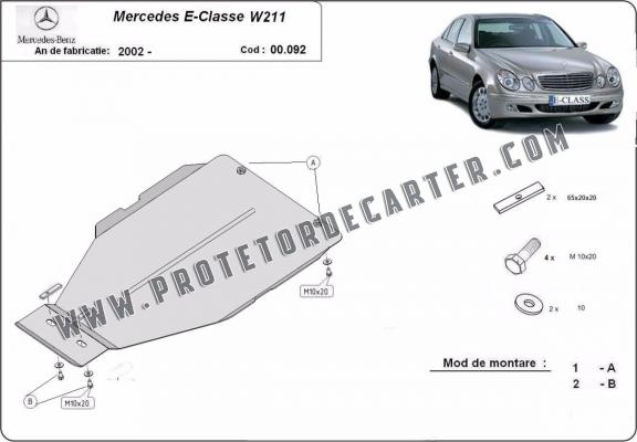  Protetor de caixa de velocidades automática de aço Mercedes E-Clasee W211