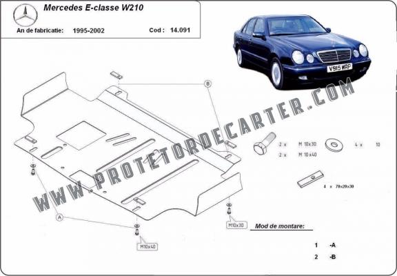 Protetor de Carter de aço Mercedes E-Classe W210