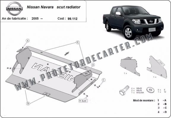 Protetor de aço para radiador Nissan Navara