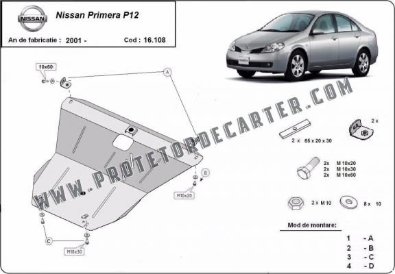 Protetor de Carter de aço Nissan Primera P12