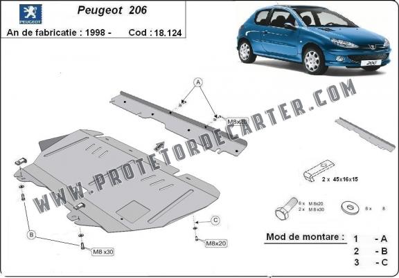 Protetor de Carter de aço Peugeot 206
