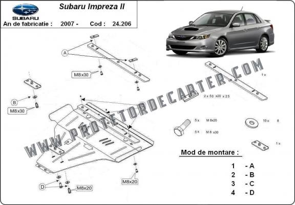 Protetor de Carter de aço Subaru Impreza petrol