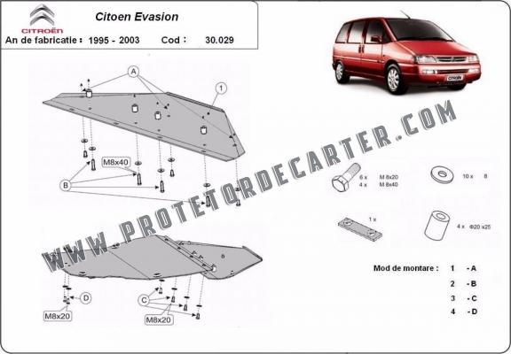 Protetor de Carter de aço Citroen Evasion