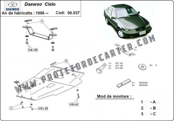 Protetor de Carter de aço Daewoo Cielo