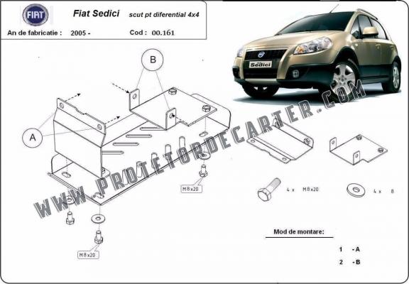  Protetor diferencial de aço  Fiat Sedici