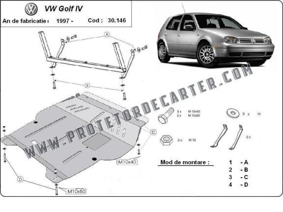 Protetor de Carter de aço golf mk4