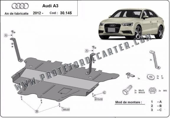 Protetor de Carter de aço Audi A3 (8V)